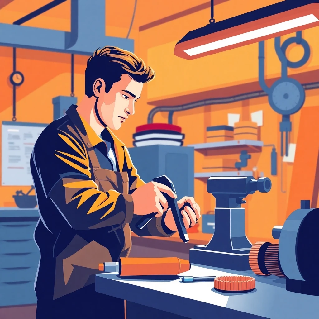 Skilled tradesperson at work