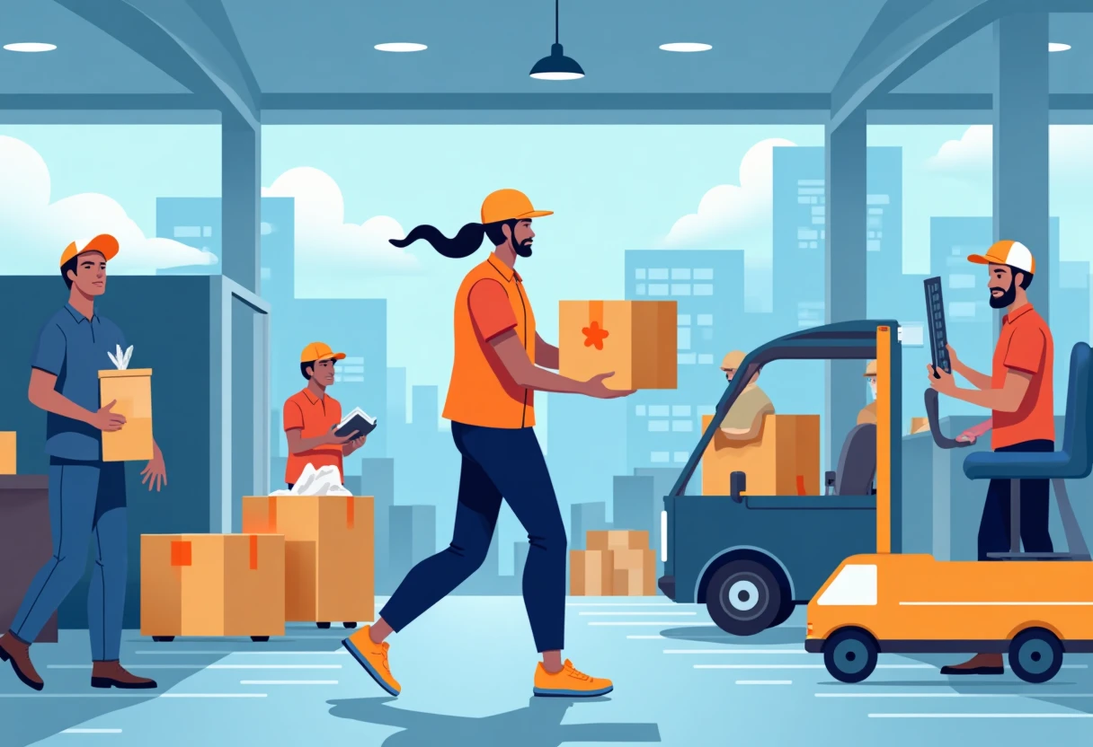 Delivery hub with couriers