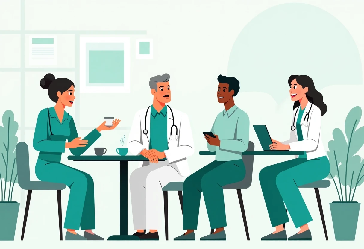 Discusión entre profesionales de la salud