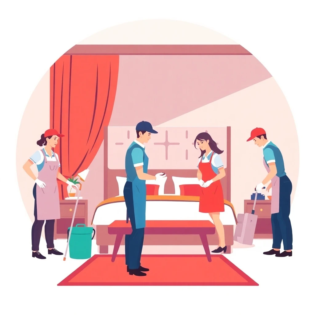 Housekeeping team at work