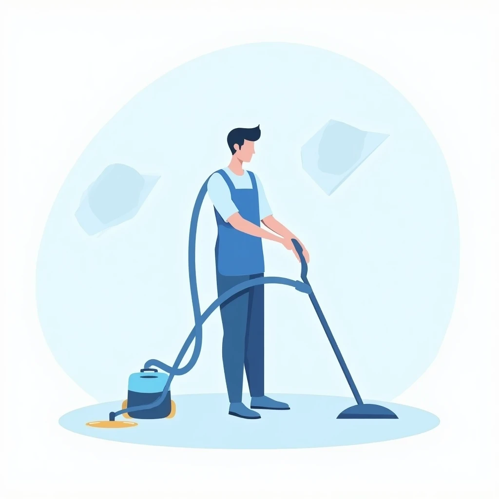 Professional cleaning in action