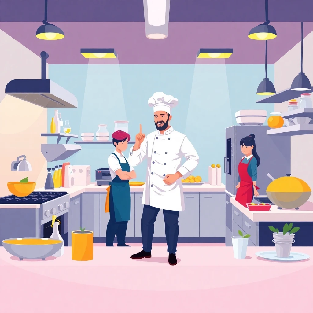 Chef liderando un equipo