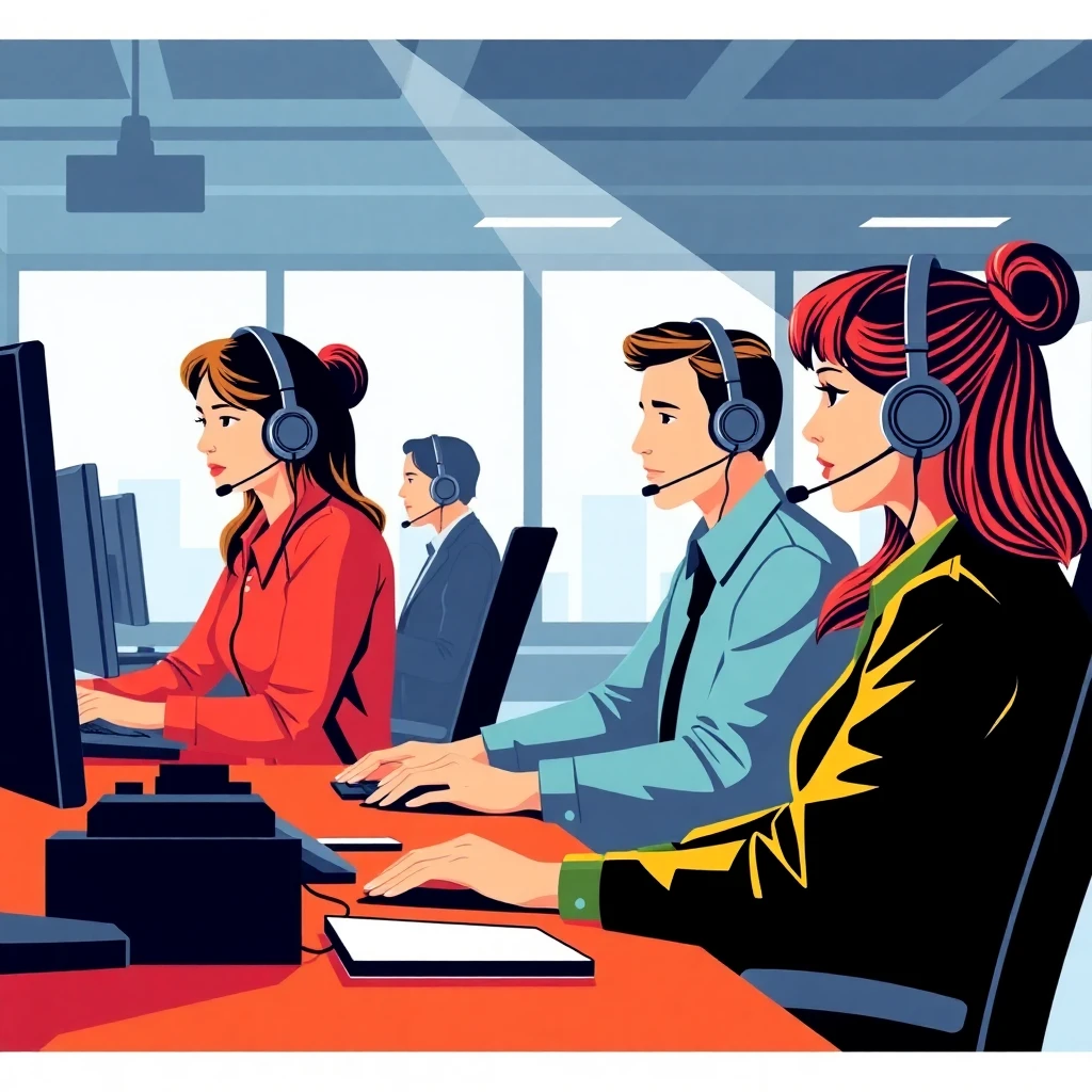 Customer service agents at work