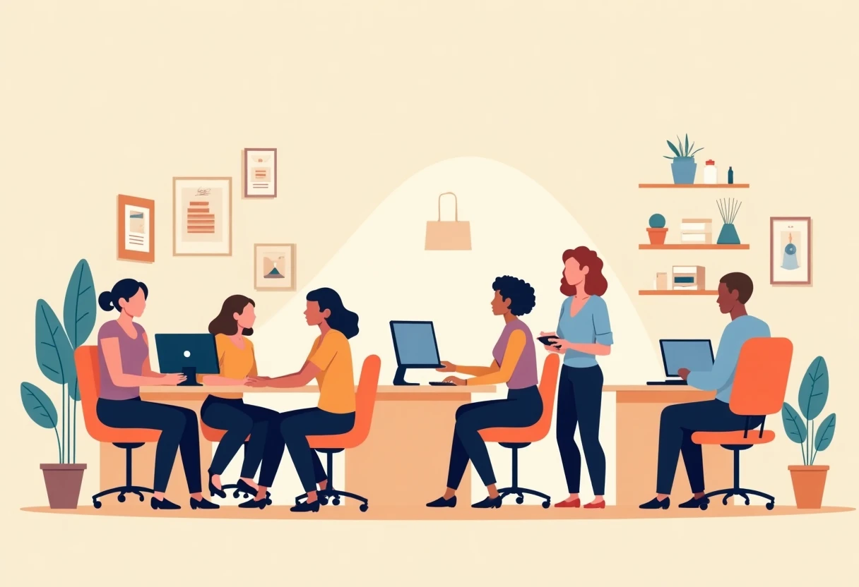 Modern customer service team