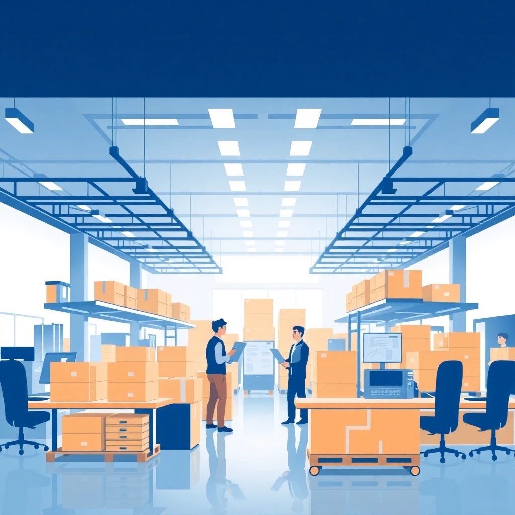 Trabajo en equipo en un centro de distribución