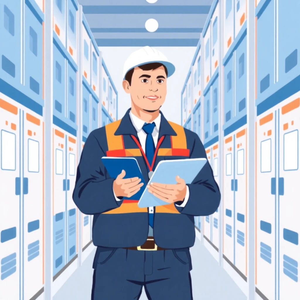 Supervisor en un almacén moderno