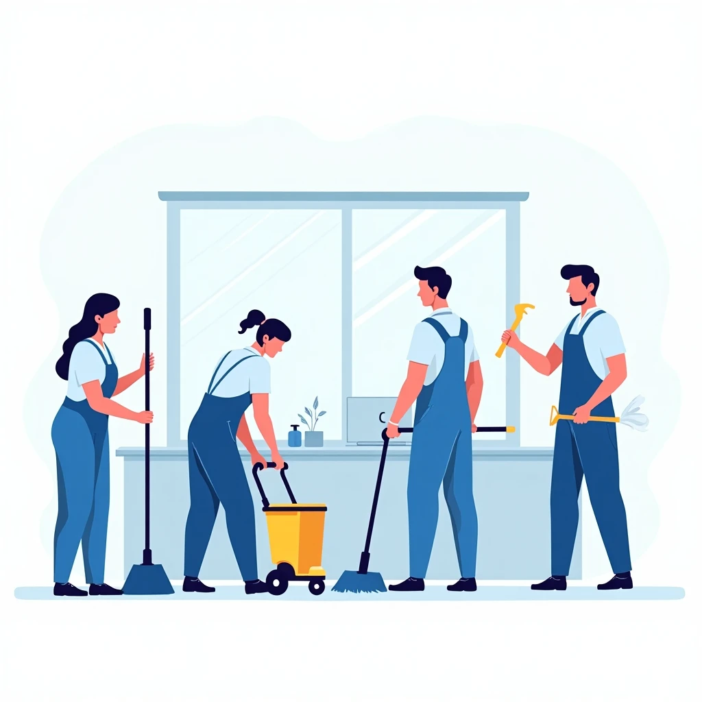 Teamwork in cleaning jobs