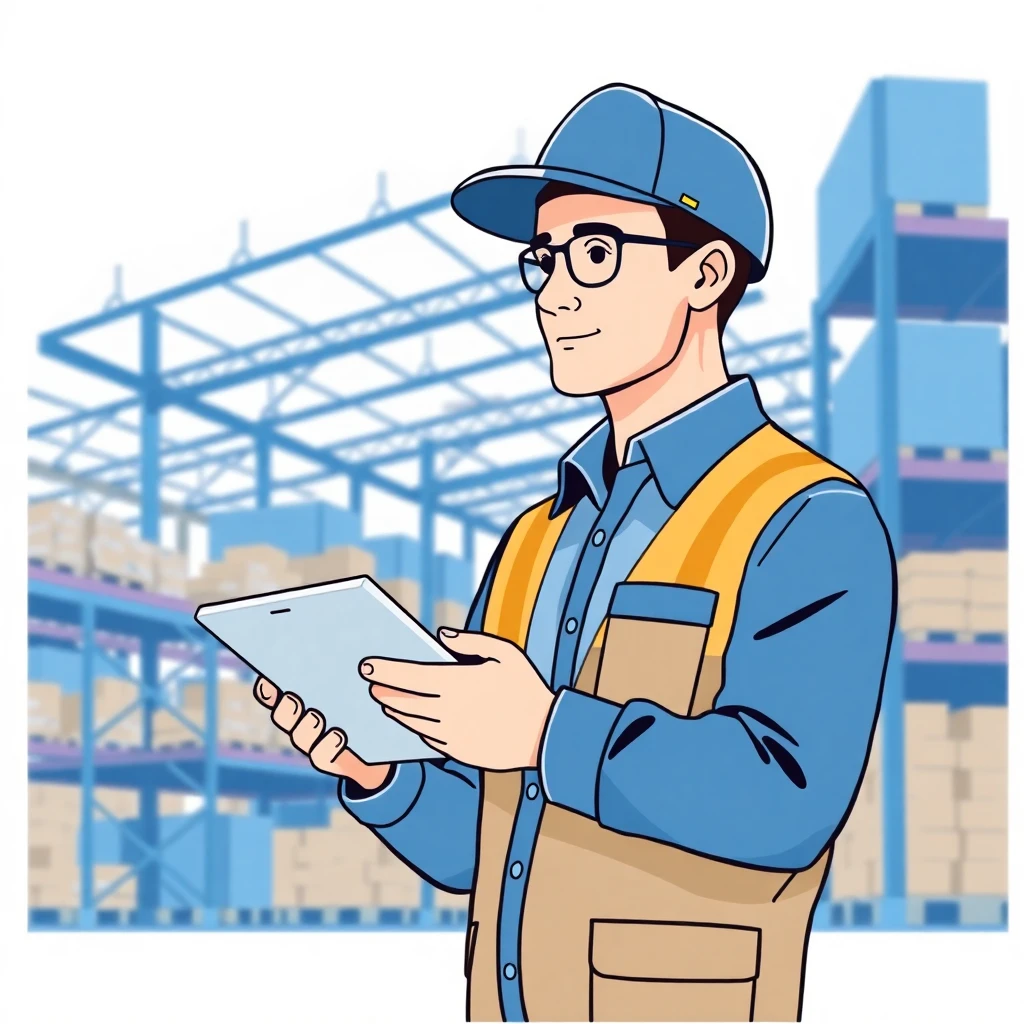 Warehouse supervisor in action