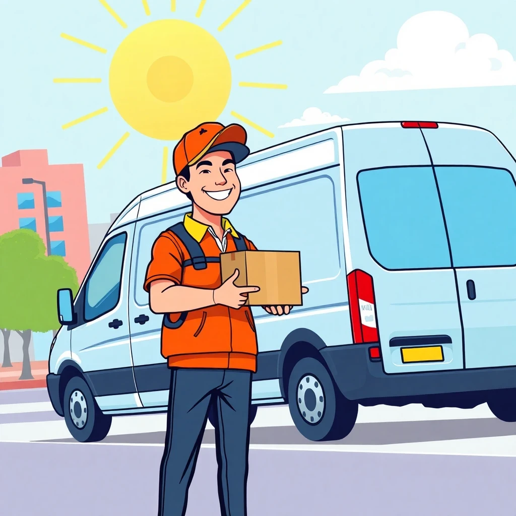 Delivery driver ready for work