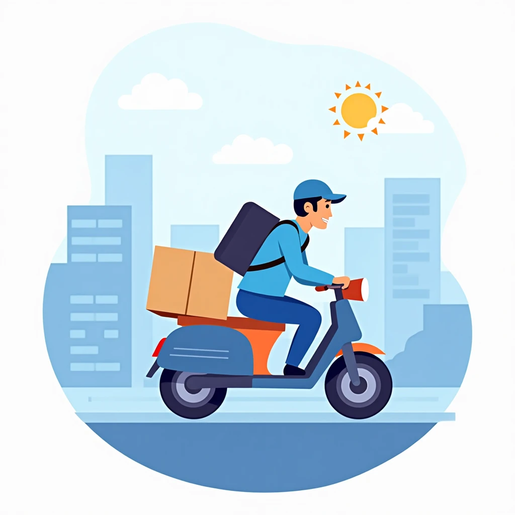 Optimistic delivery driver starting the day