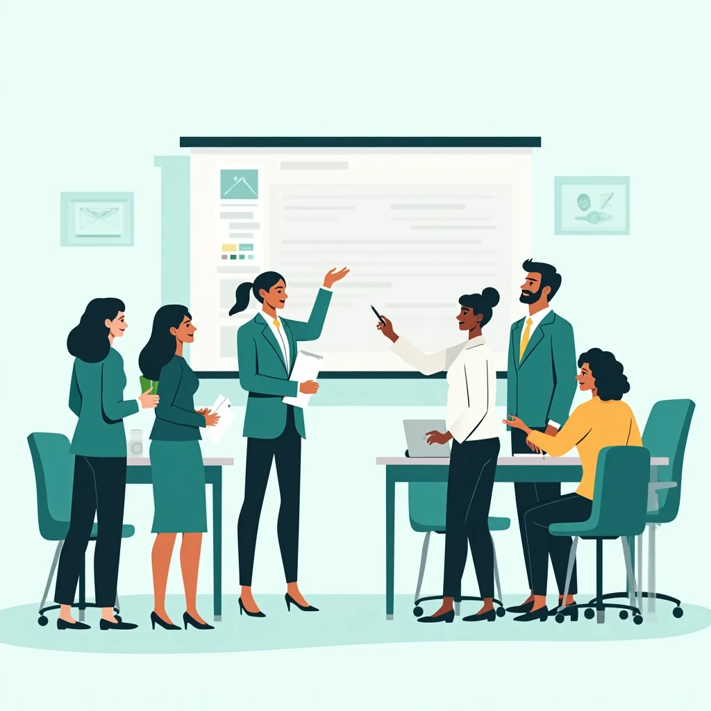 Discusión en aula moderna