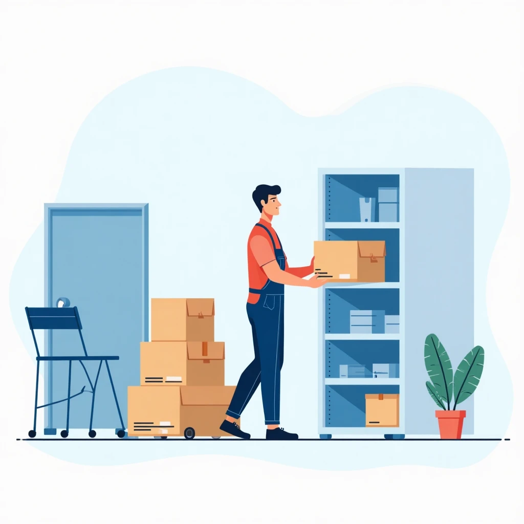 Trabajador de almacén organizando