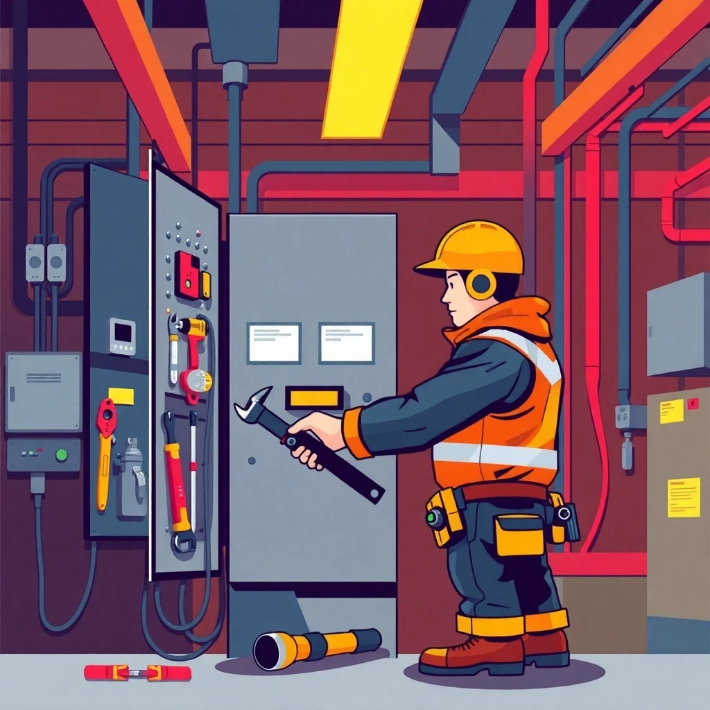 Técnico de mantenimiento en acción