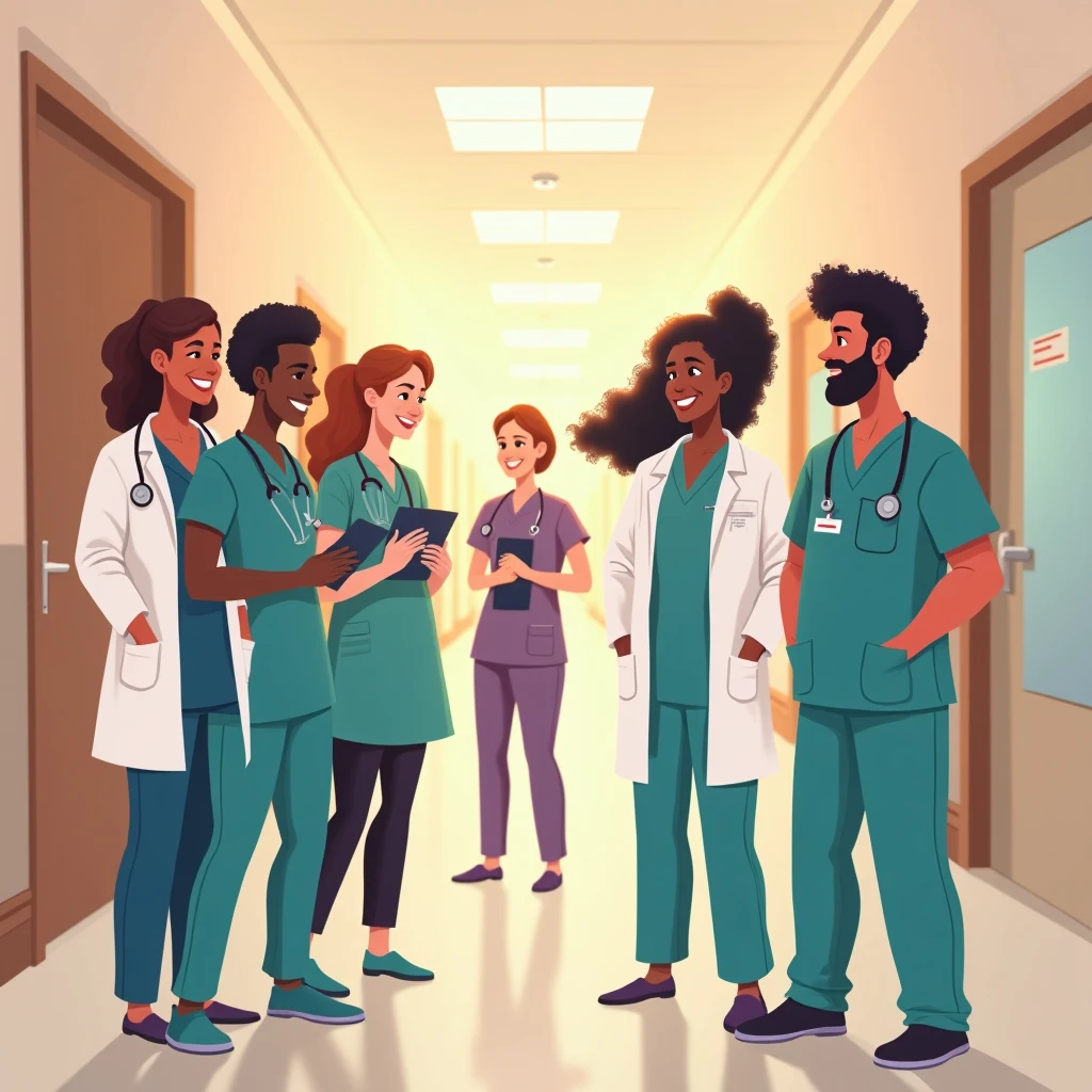 Healthcare professionals smiling