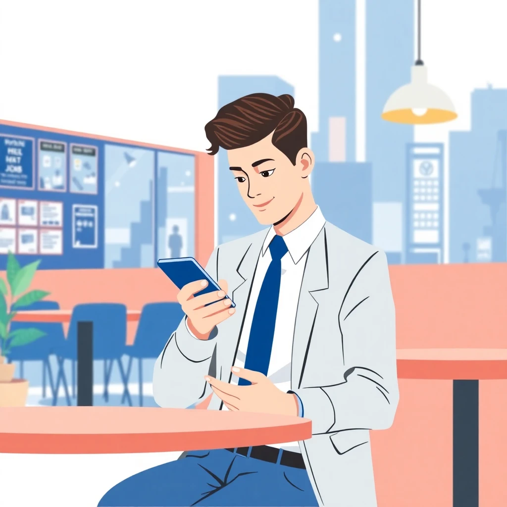 Entry-level job search in a cafe