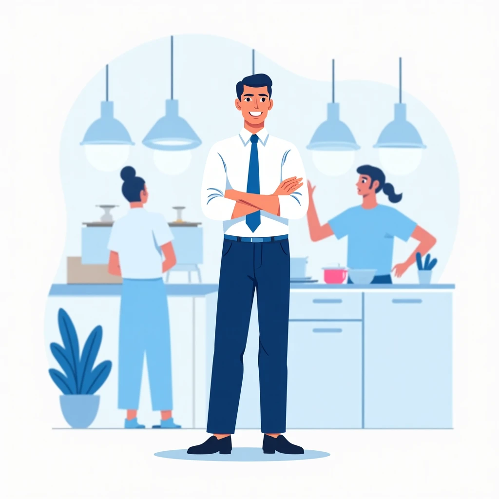 Manager in a restaurant setting