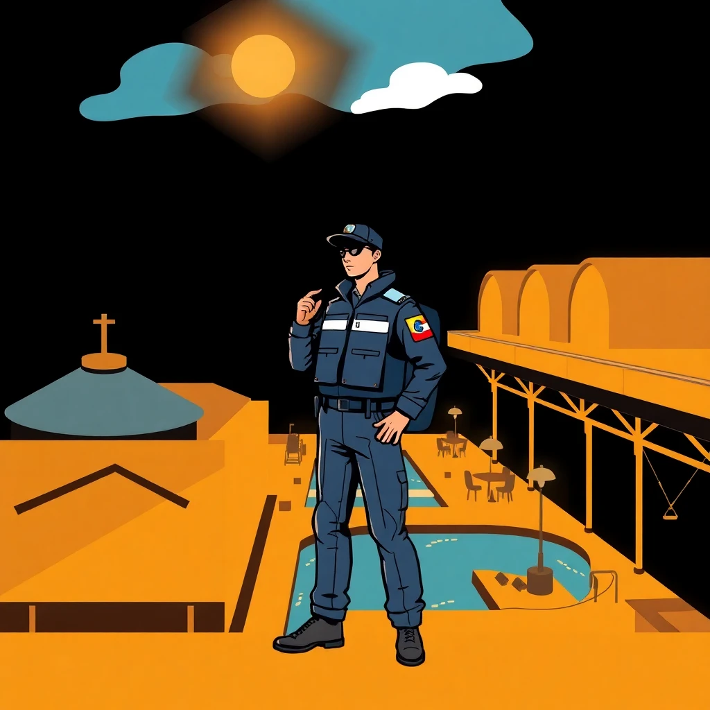 Agent de sécurité en patrouille