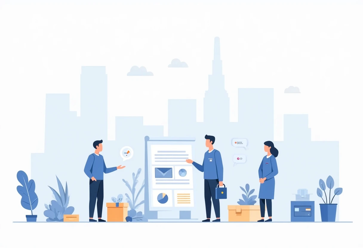 Discussion en équipe dans un entrepôt