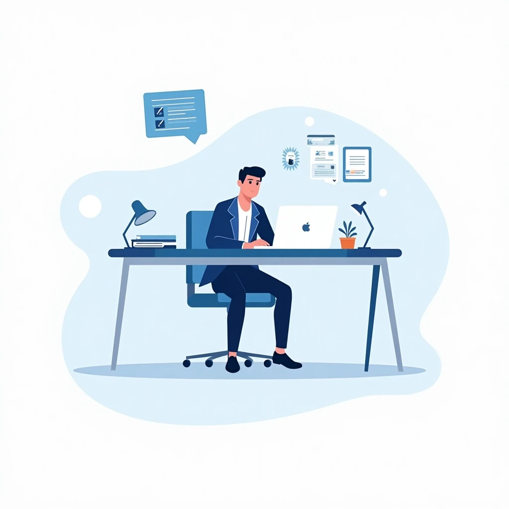 Especialista administrativo trabajando