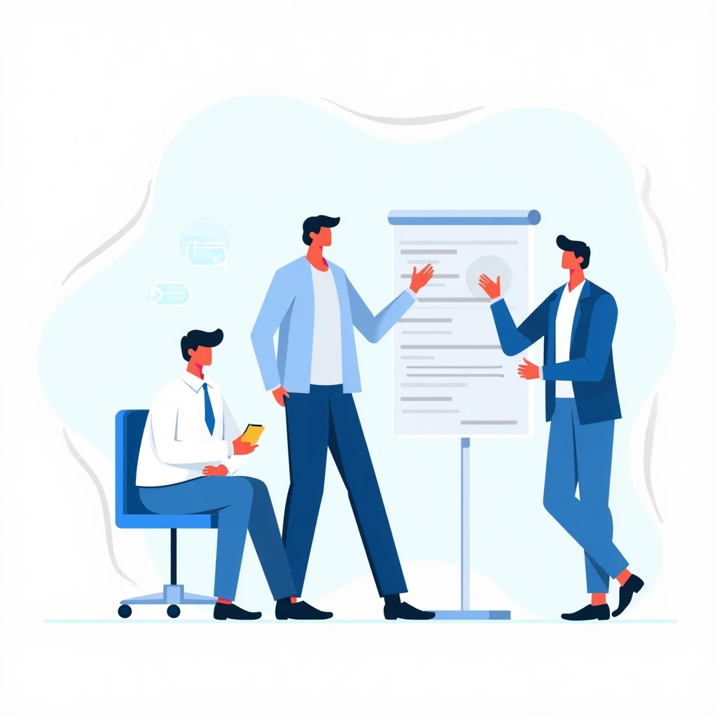 Gerente de oficina liderando una reunión