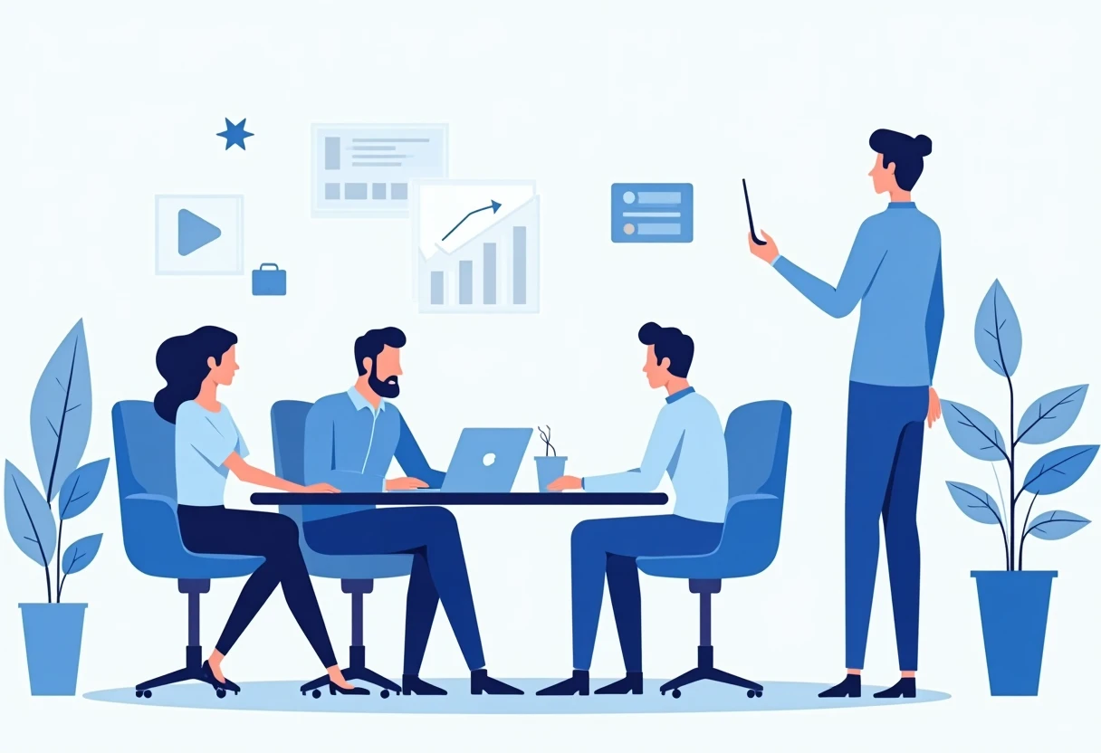 Ambiente colaborativo en una oficina moderna