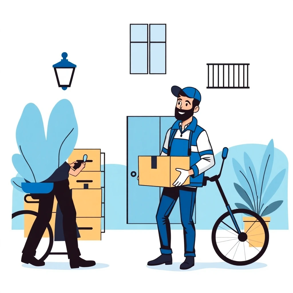 Repartidor feliz en Madrid