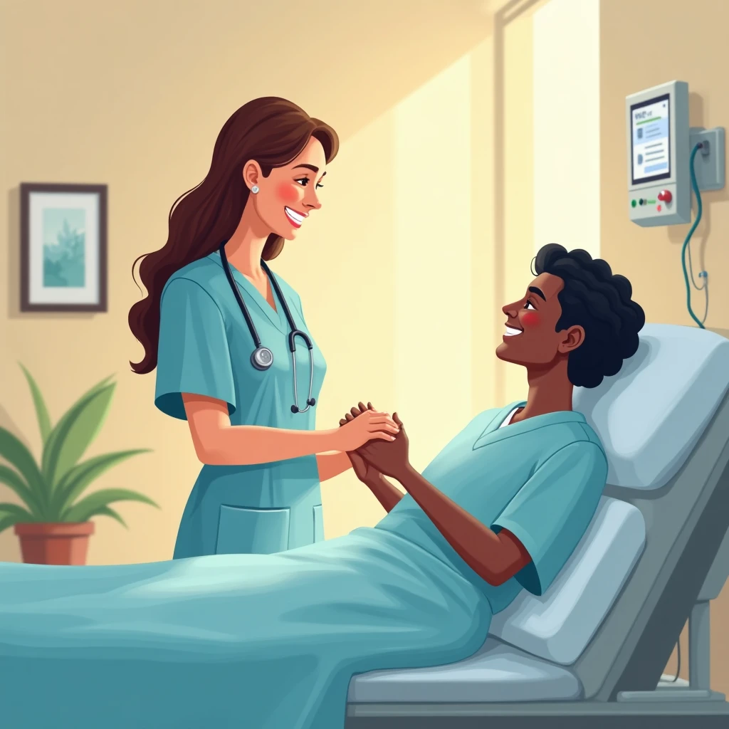 Nurse caring for a patient