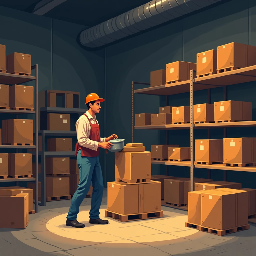 Operador de empilhadeira en acción