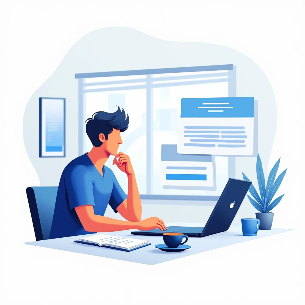 Comparing job offers on a laptop