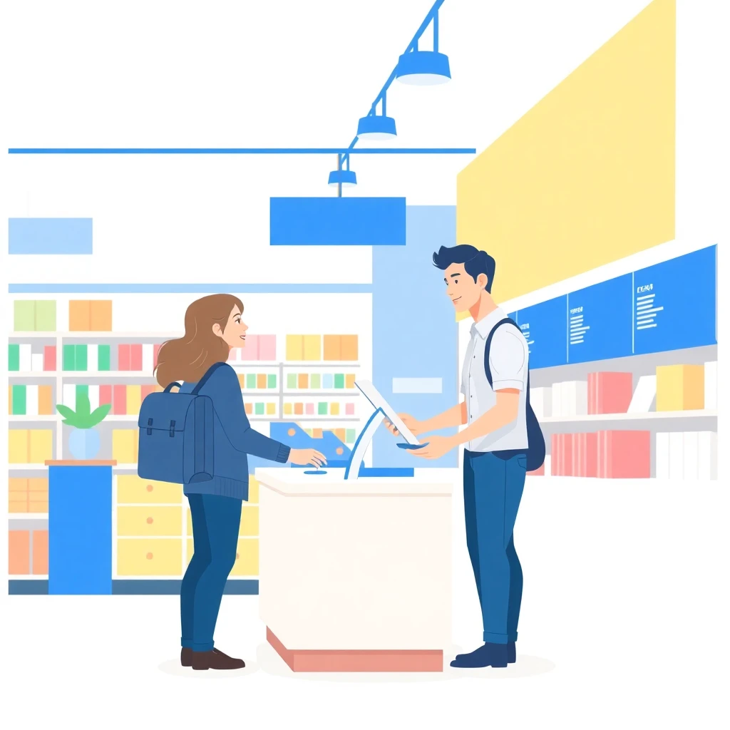 Retail employee assisting a customer