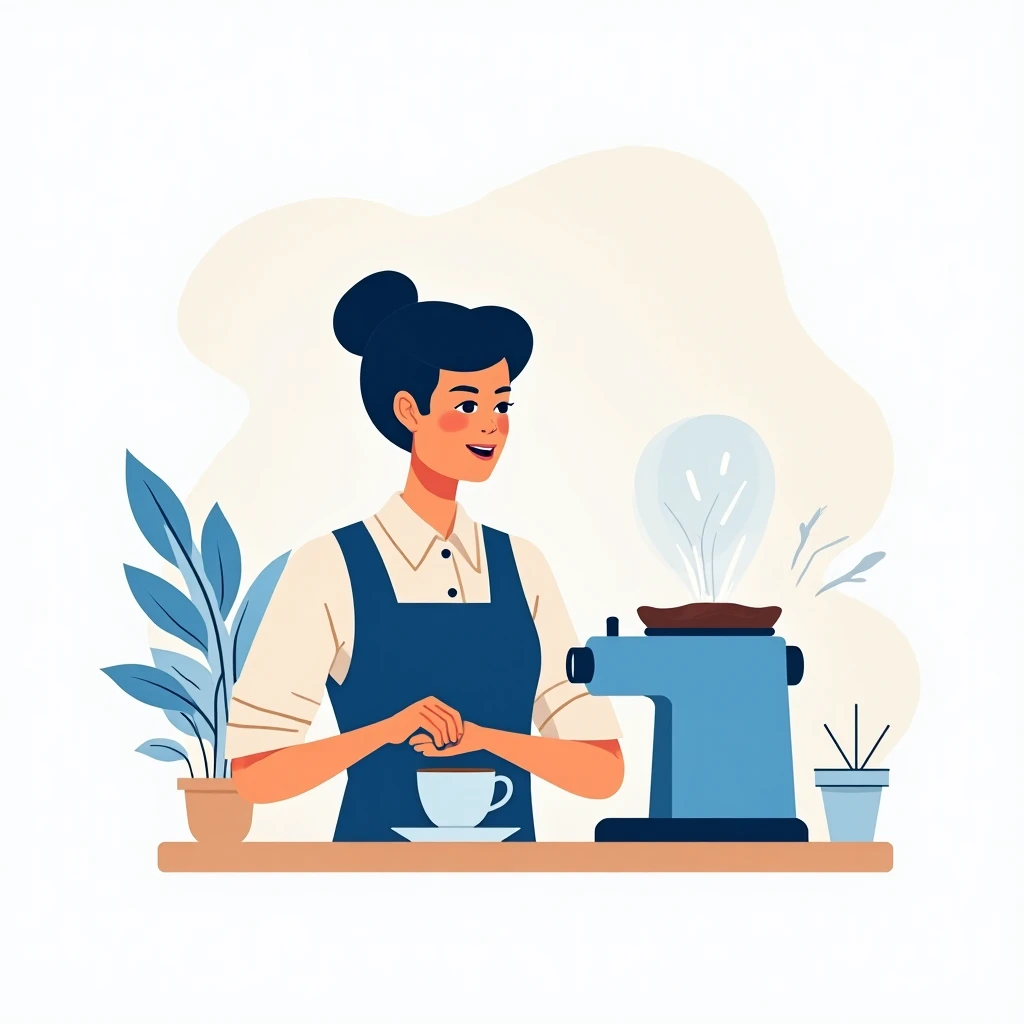 Barista preparing coffee