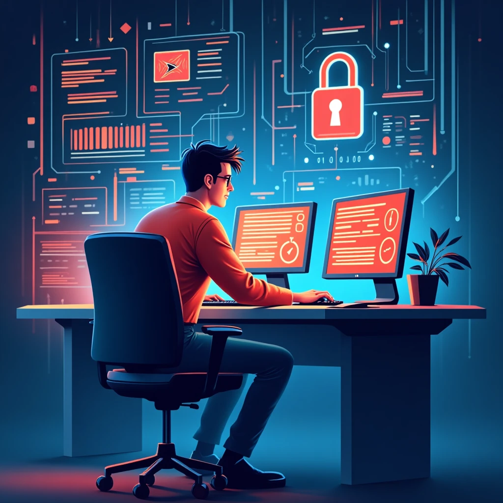 IT security professional at work