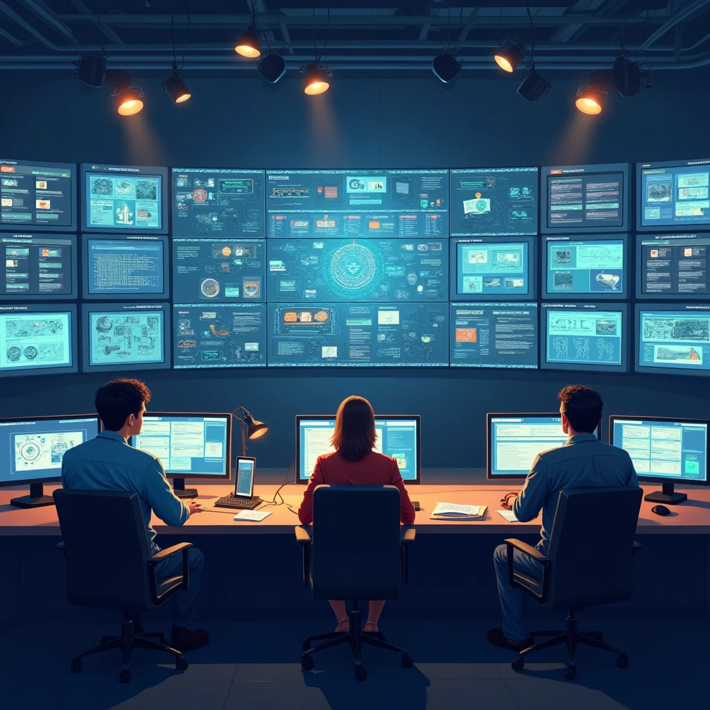 Modern security control room