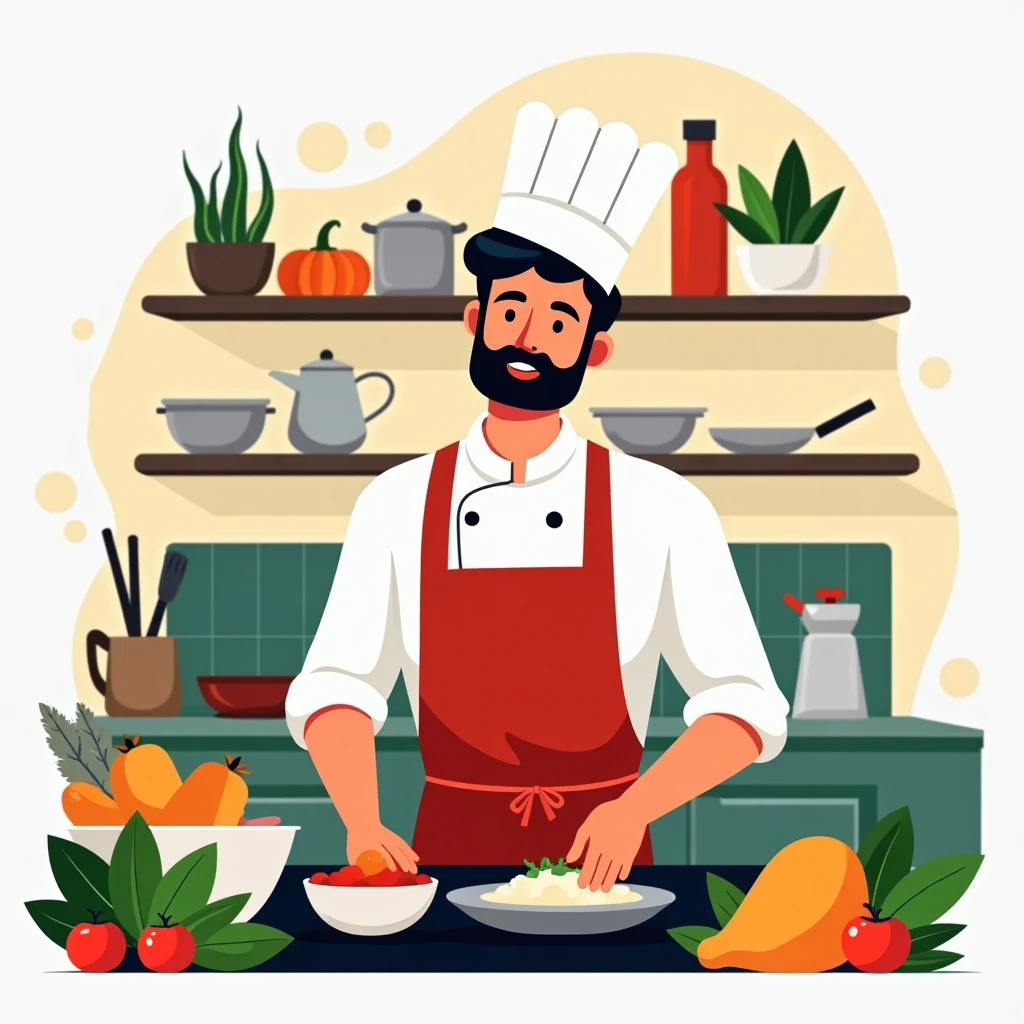 Chef de repostería en acción