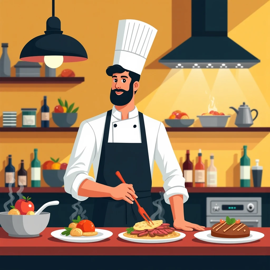 Chef en restaurante