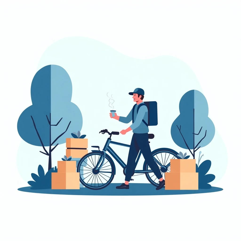 Flexible courier enjoying break