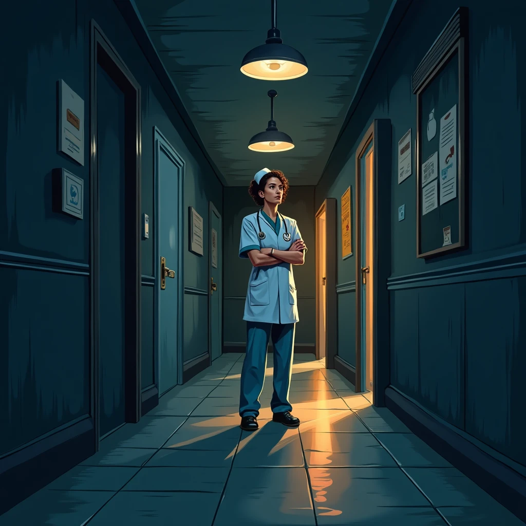 Nurse ready for night shift