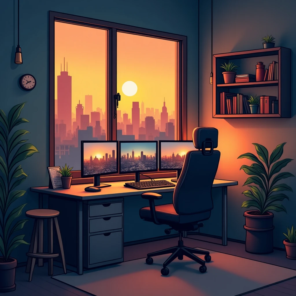 Modern home office setup for remote work