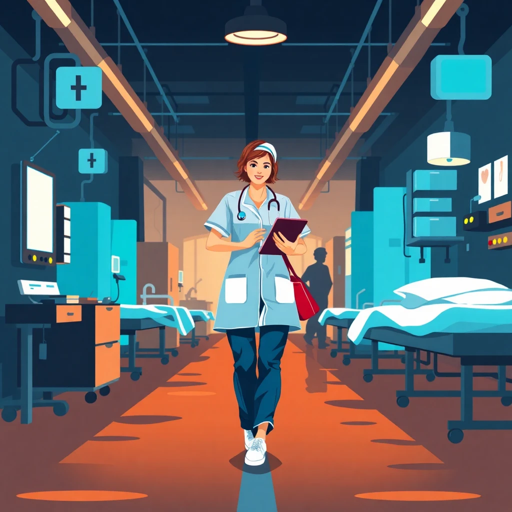 Nurse in a hospital ward