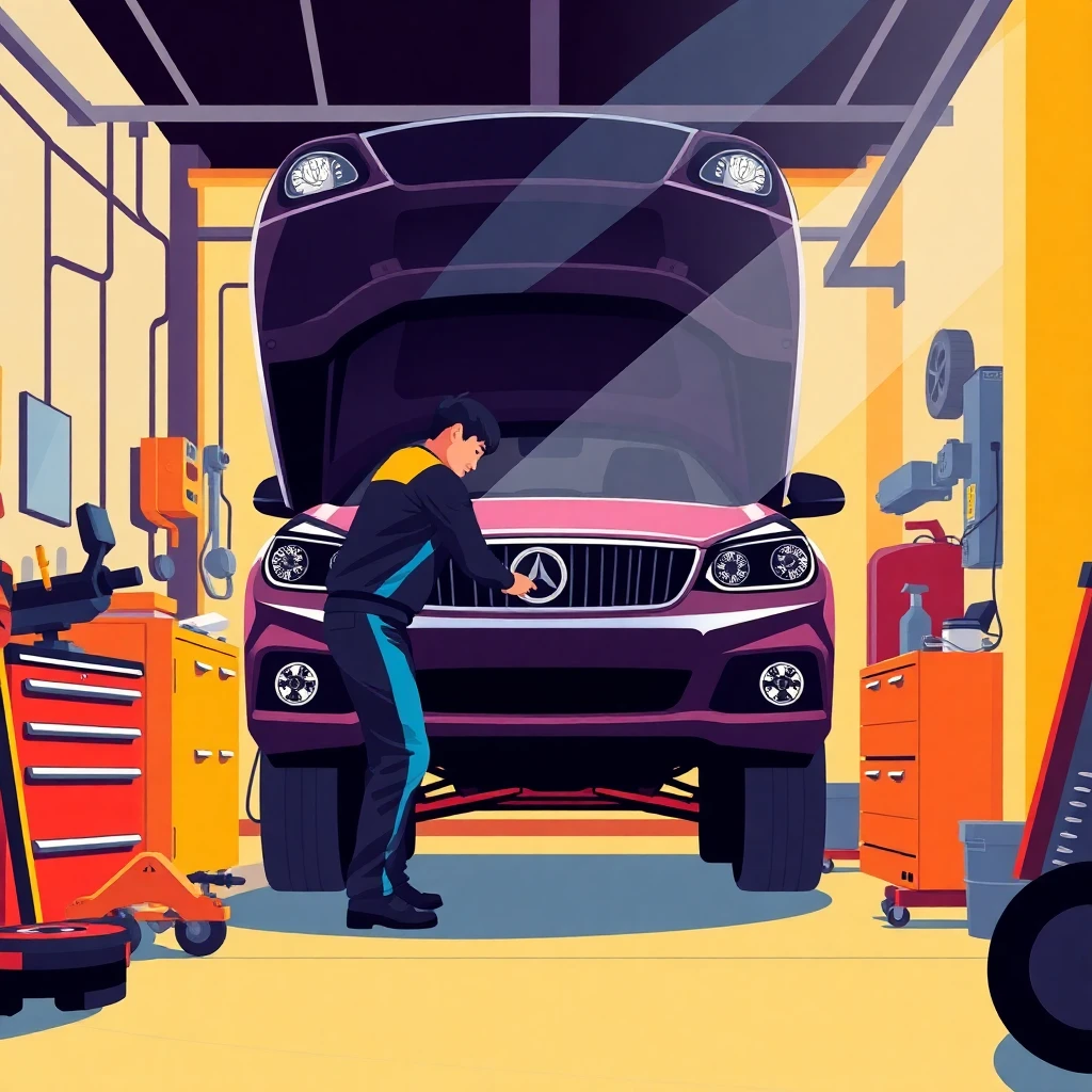 Car mechanic at work