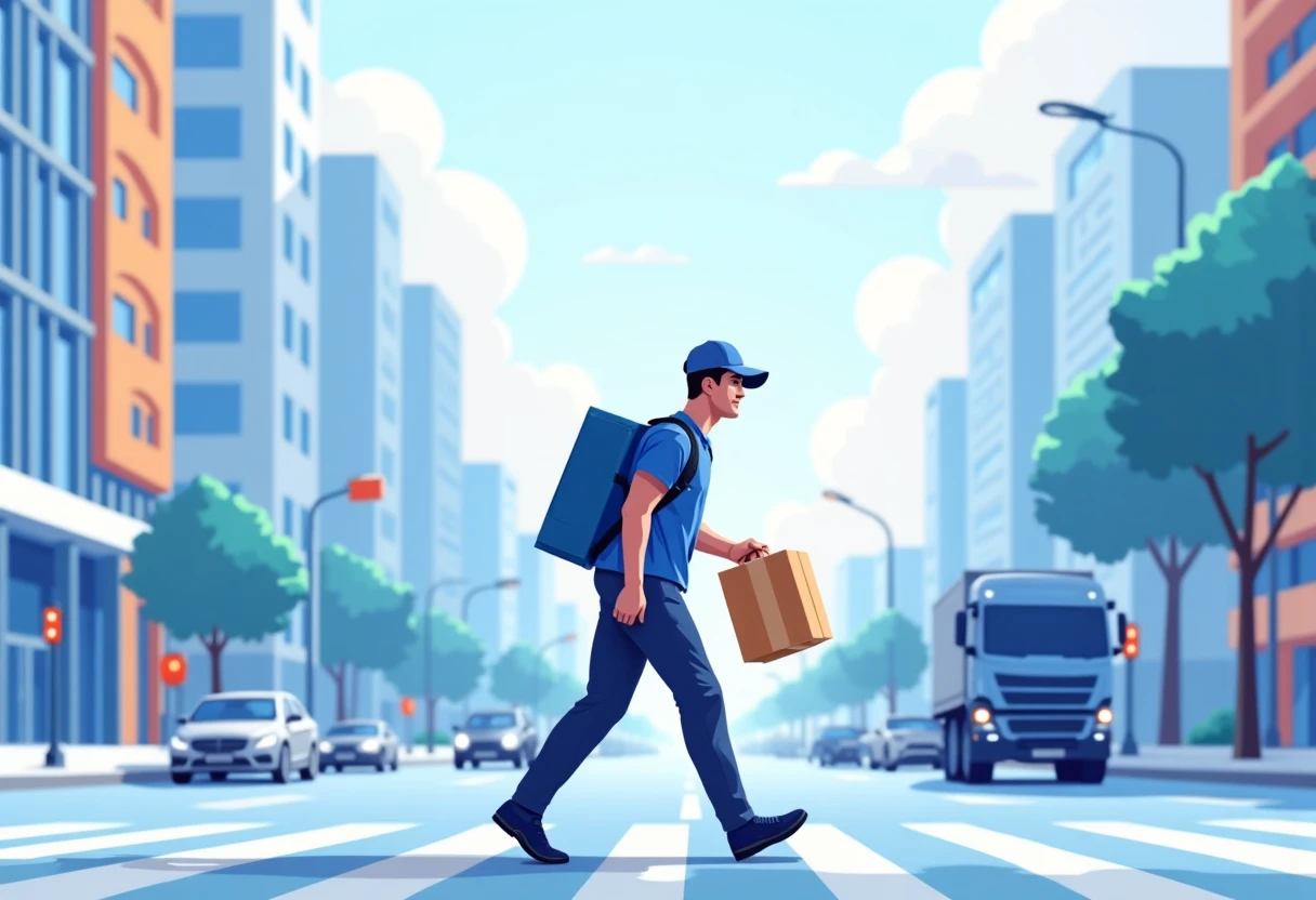 Dynamic delivery driver in action