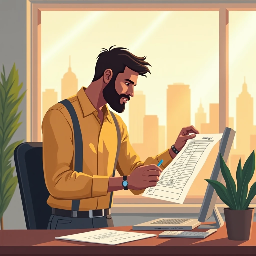 Professional reviewing delivery schedules