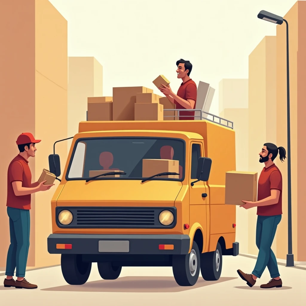 Delivery vehicle ready for dispatch