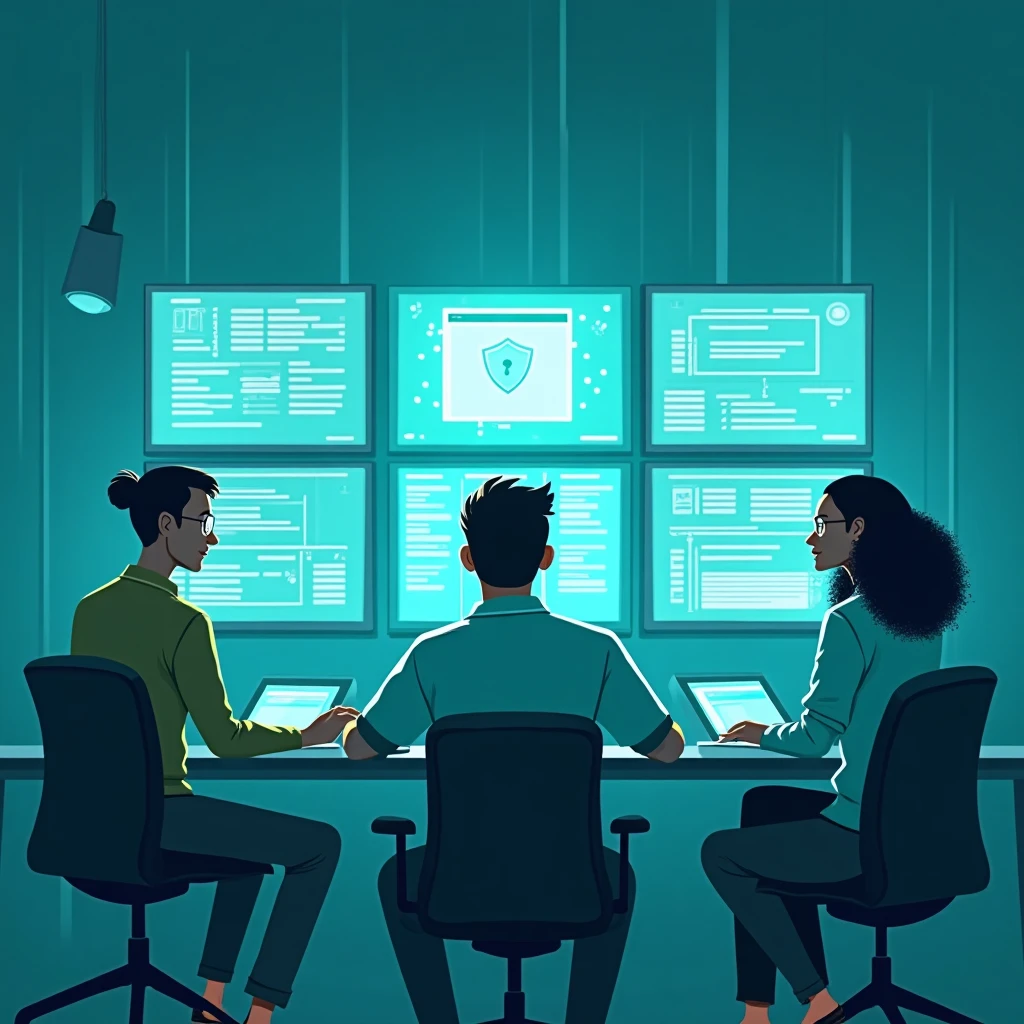 Cybersecurity expert monitoring threats