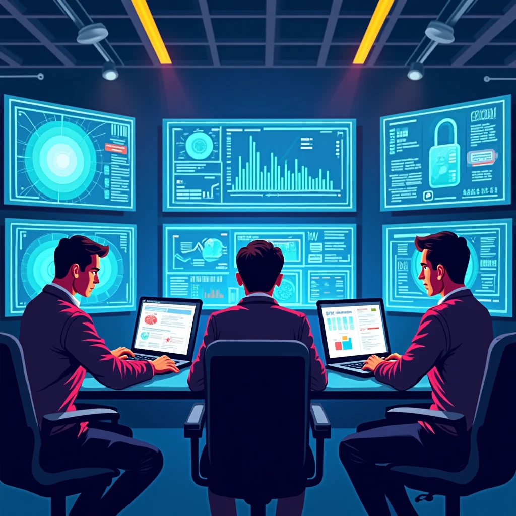 Cybersecurity team in action