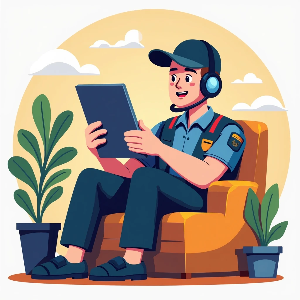 Security guard on a break