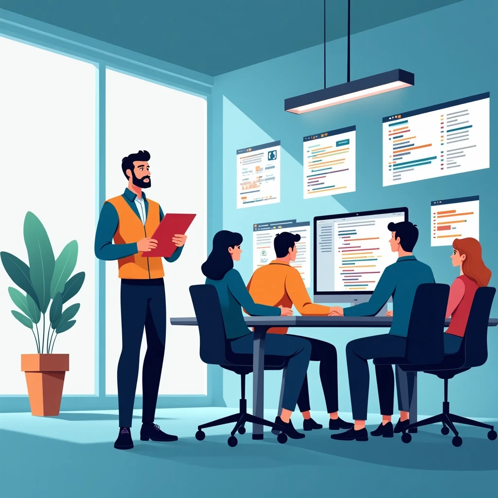 Software engineer leading a team