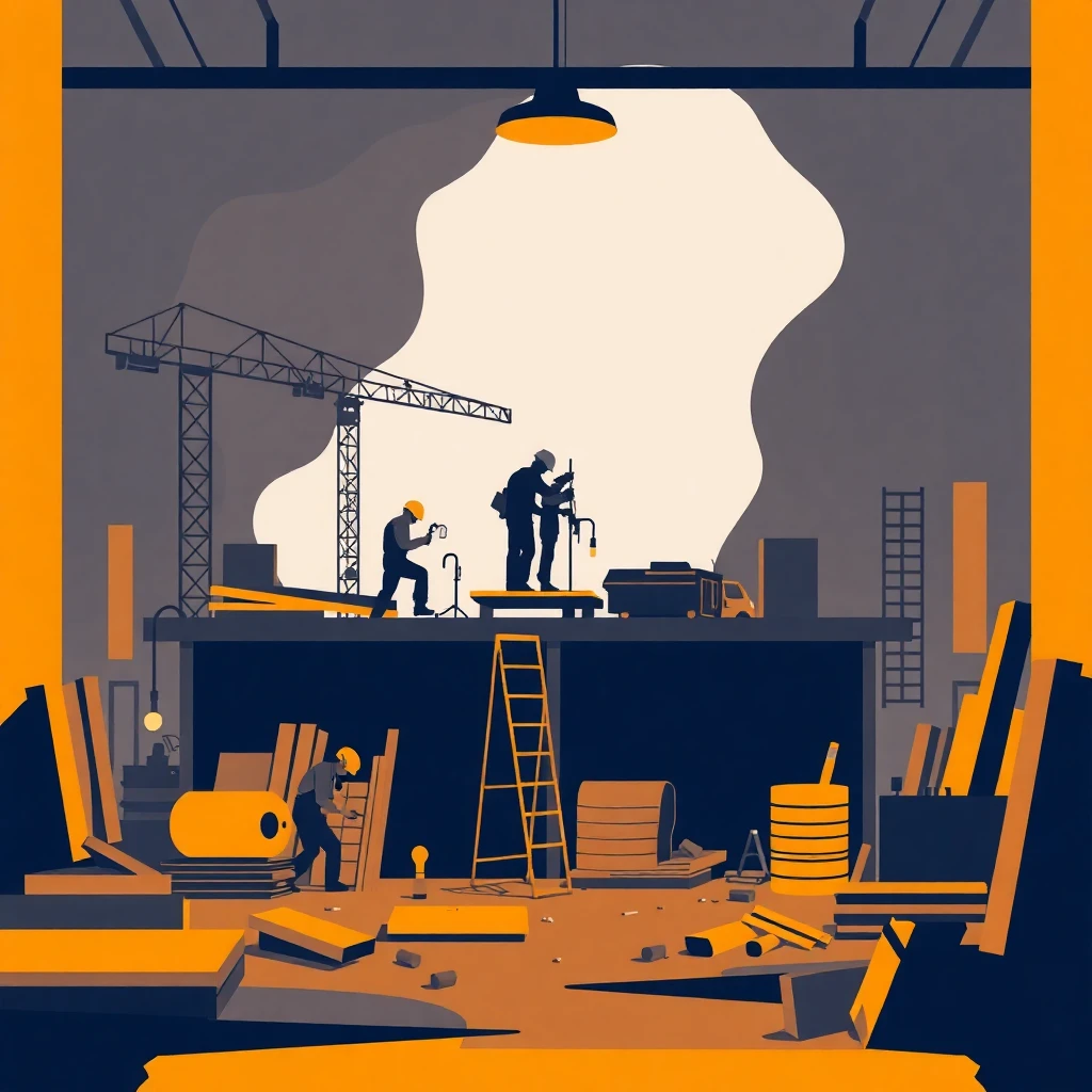 Colaboración en sitio de construcción