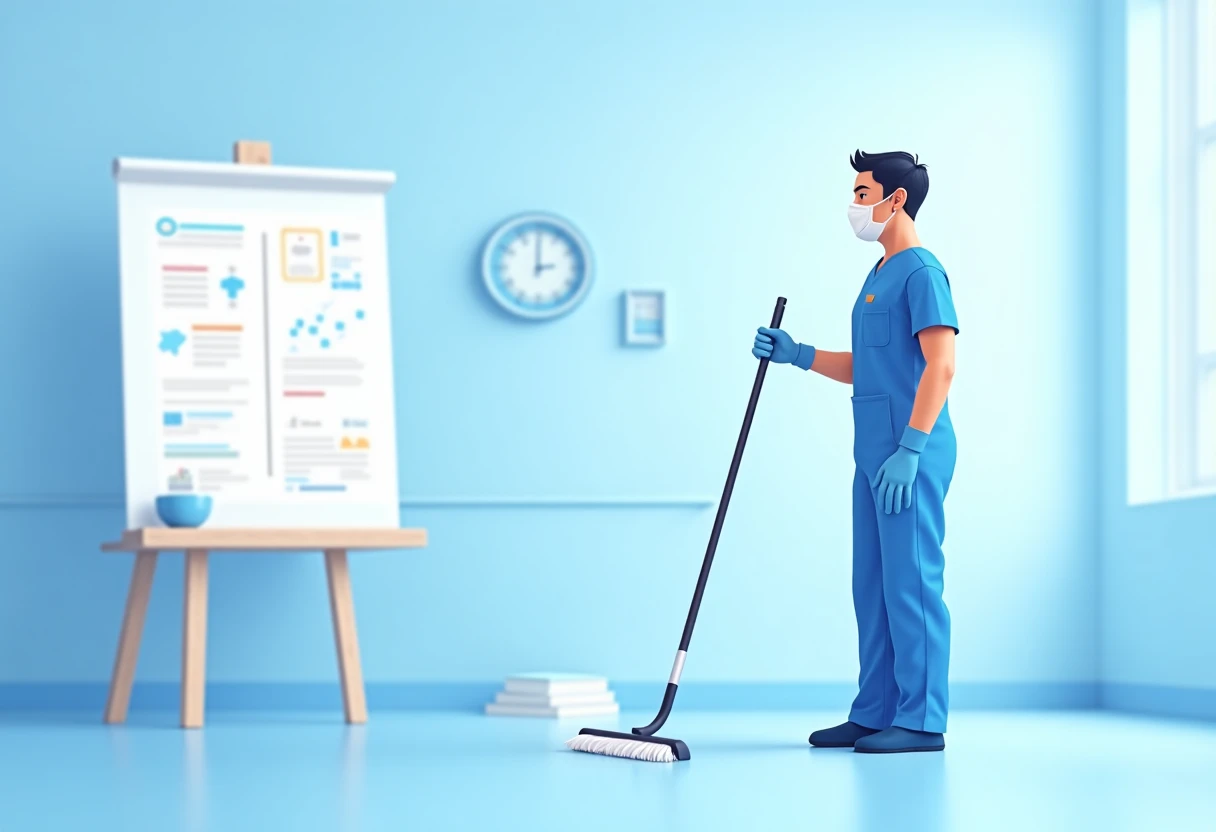 Trabajo de limpieza hospitalaria