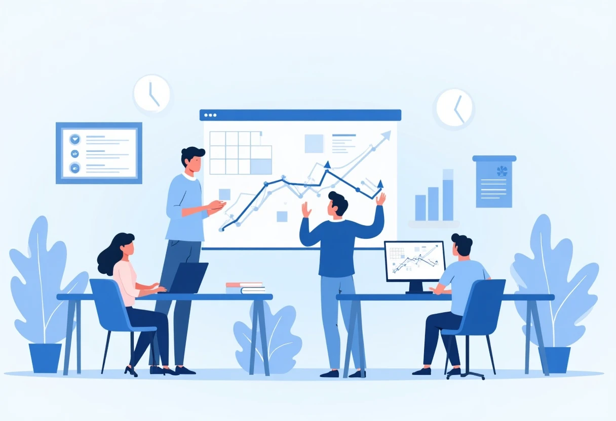 Equipo de logística trabajando en un proyecto